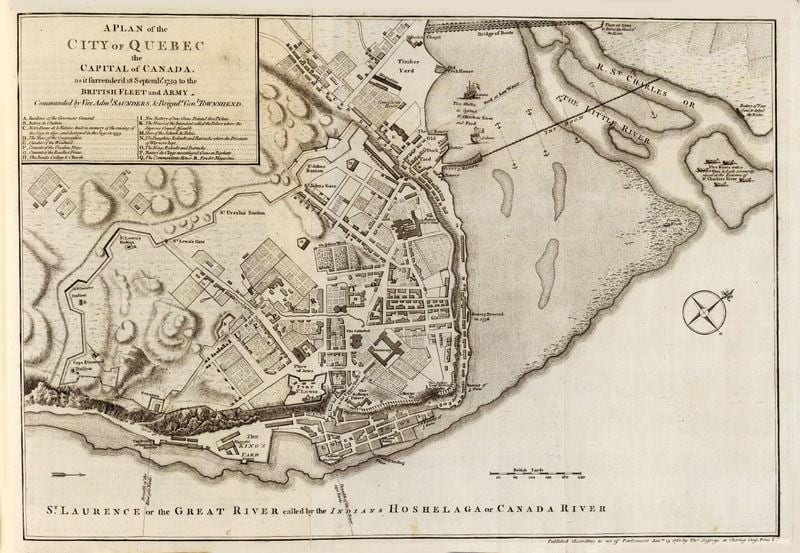 ケベック旧市街を歩くツアーの地図