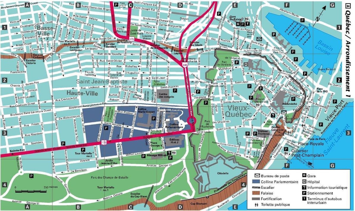 市内地図のケベック市
