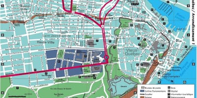 繁華街のケベック市の地図