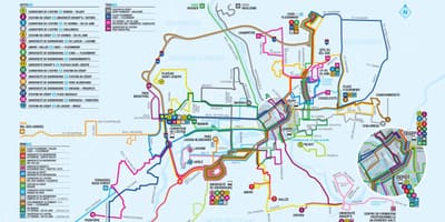 ケベック市内のバス路線図