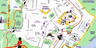 旧市街ケベック市の地図