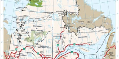 地図の道路のケベック州はカナダ